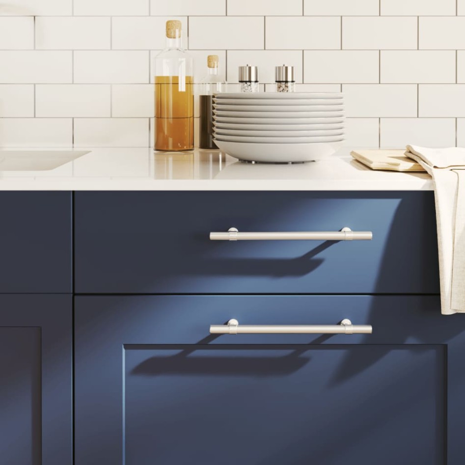 Tiradores para armarios 20 uds acero inoxidable plateado 160