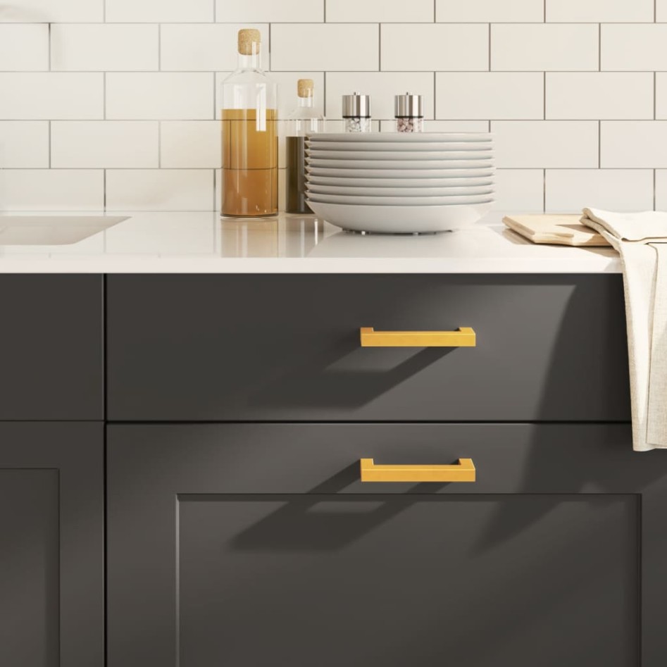 Tiradores para armarios 20 uds acero inoxidable dorado 96