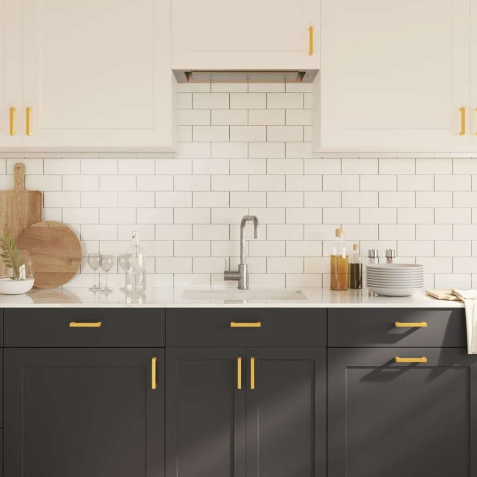 Tiradores para armarios 20 uds acero inoxidable dorado 96