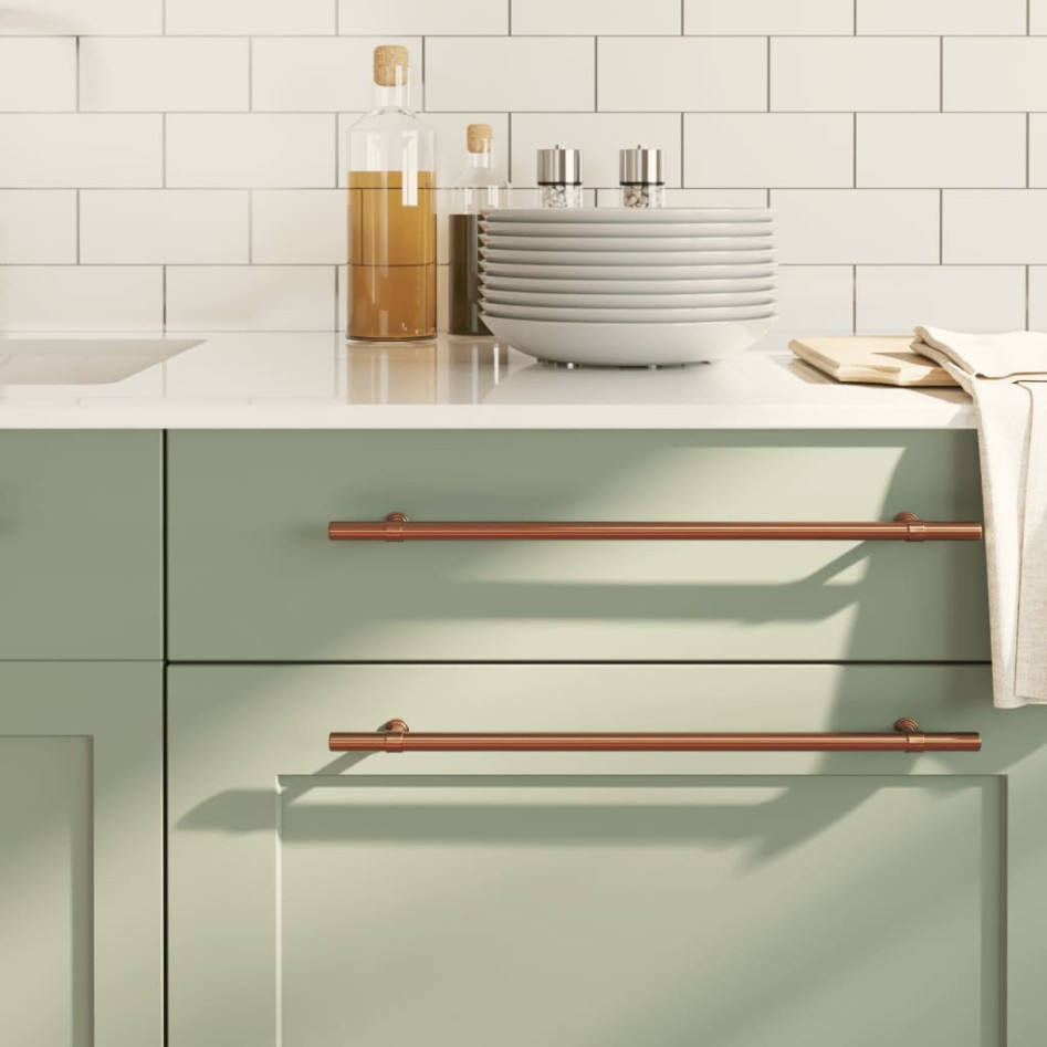 Tiradores para armarios 10 uds acero inoxidable bronce 320