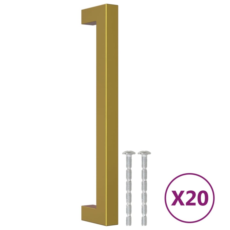 Tiradores para armarios 20 uds acero inoxidable dorado 160