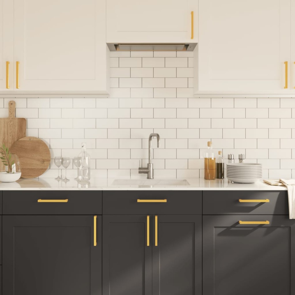 Tiradores para armarios 20 uds acero inoxidable dorado 160