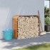 Leñero de acero galvanizado marrón claro 120x45x100