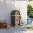 Leñero de acero galvanizado gris antracita 40x45x100