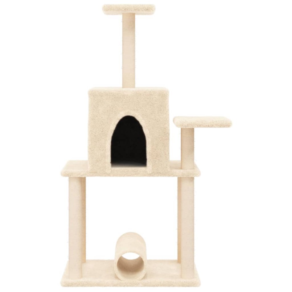 Rascador para gatos con postes de sisal color crema 122