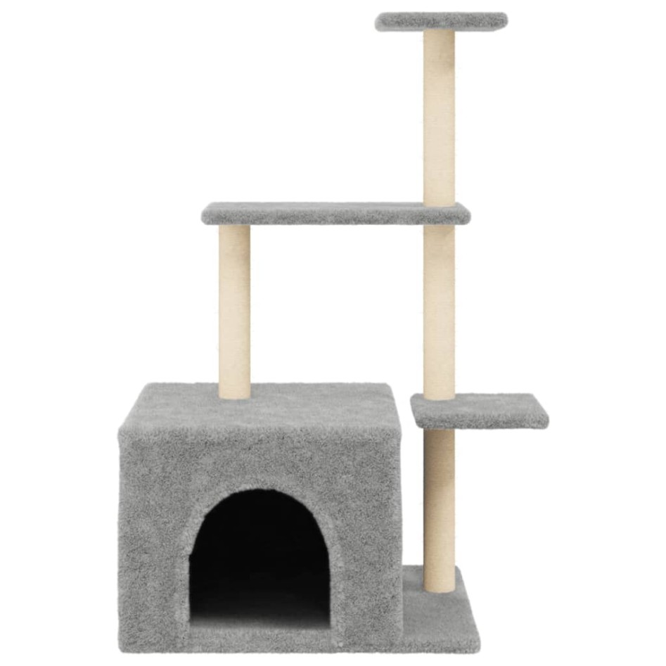 Rascador para gatos con postes de sisal gris claro 110