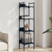 Librería de 4 estantes madera ingeniería negro 35x30x138,5 cm