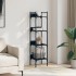 Librería de 4 estantes madera ingeniería negro 35x30x138,5