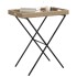 Mesa con bandeja plegable ratán sintético beige 65x40x75