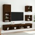 Mueble para TV con luces LED roble marrón 40,5x30x102