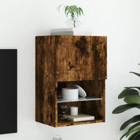 Mueble para TV con luces LED roble ahumado 40,5x30x60