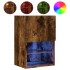 Mueble para TV con luces LED roble ahumado 40,5x30x60