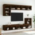 Mueble para TV con luces LED roble marrón 80x30x30