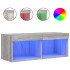 Mueble para TV con luces LED gris Sonoma 80x30x30