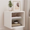 Muebles de TV de pared con luces LED 2 uds blanco 30x28,5x30 cm