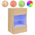 Mueble de TV de pared con luces LED roble Sonoma 40x30x60,5