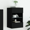 Mueble de TV de pared con luces LED negro 40x30x60,5 cm