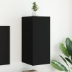 Mueble de TV de pared con luces LED negro 30,5x35x70 cm
