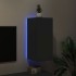 Mueble de TV de pared con luces LED negro 30,5x35x70