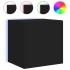 Mueble de TV de pared con luces LED negro 40,5x35x40