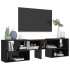 Mueble de TV madera contrachapada negro brillante 149x30x52