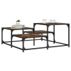 Mesa de centro madera ingeniería roble ahumado 87,5x87,5x40 cm