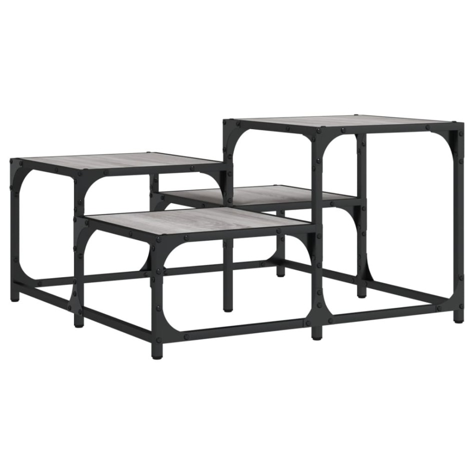 Mesa de centro madera de ingeniería gris Sonoma 68x68x40