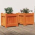 Jardineras de exterior 2 uds madera maciza de pino marrón
