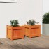 Jardineras de exterior 2 uds madera maciza de pino marrón