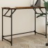 Escritorio madera ingeniería y acero roble ahumado 100x45x76