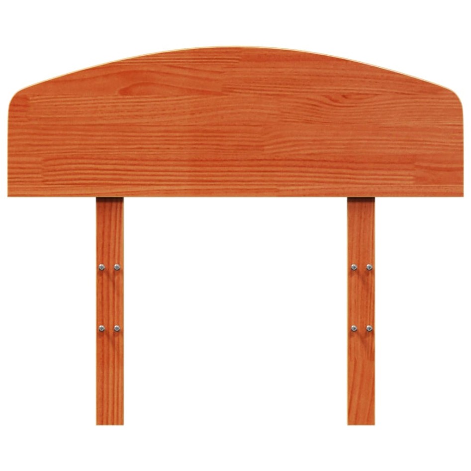 Cabecero de cama madera maciza de pino marrón cera 75