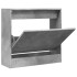 Zapatero de madera de ingeniería gris hormigón 60x21x57