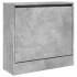 Zapatero de madera de ingeniería gris hormigón 60x21x57