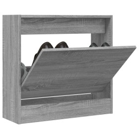 Zapatero de madera de ingeniería gris Sonoma 60x21x57