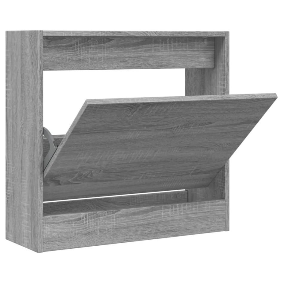 Zapatero de madera de ingeniería gris Sonoma 60x21x57