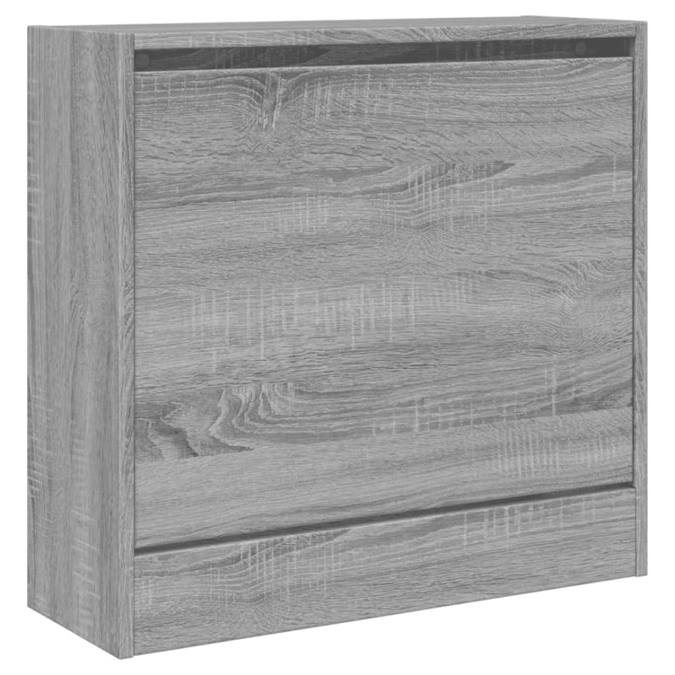 Zapatero de madera de ingeniería gris Sonoma 60x21x57