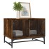 Mesa de centro puertas de vidrio roble ahumado 68,5x50x50