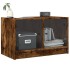 Mueble de TV con puertas de vidrio roble ahumado 68x37x42