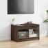 Mueble de TV con puertas de vidrio marrón roble 68x37x42