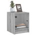 Mesitas noche con puertas vidrio 2 uds gris Sonoma 35x37x42