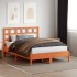 Cabecero de cama madera maciza de pino marrón cera 135