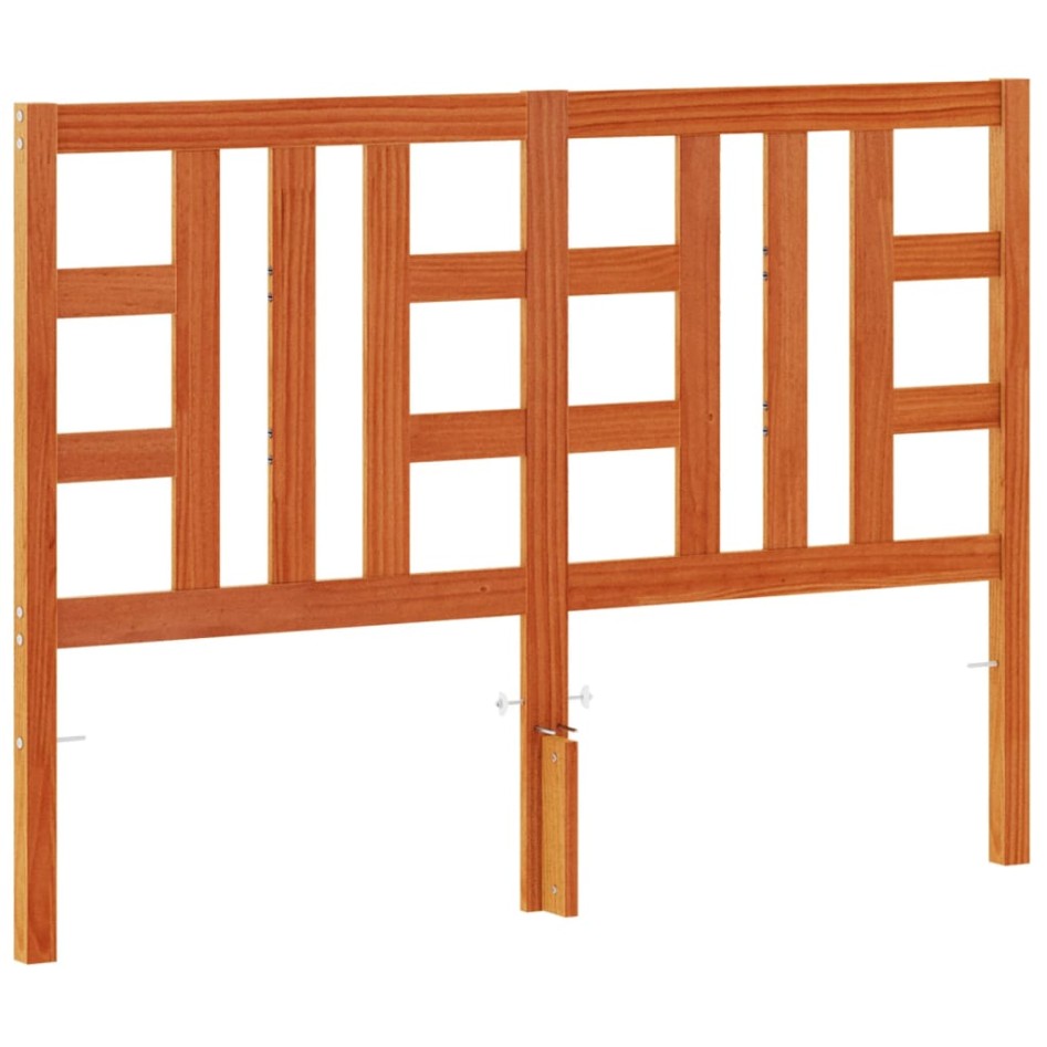 Cabecero de cama madera maciza de pino marrón cera 135