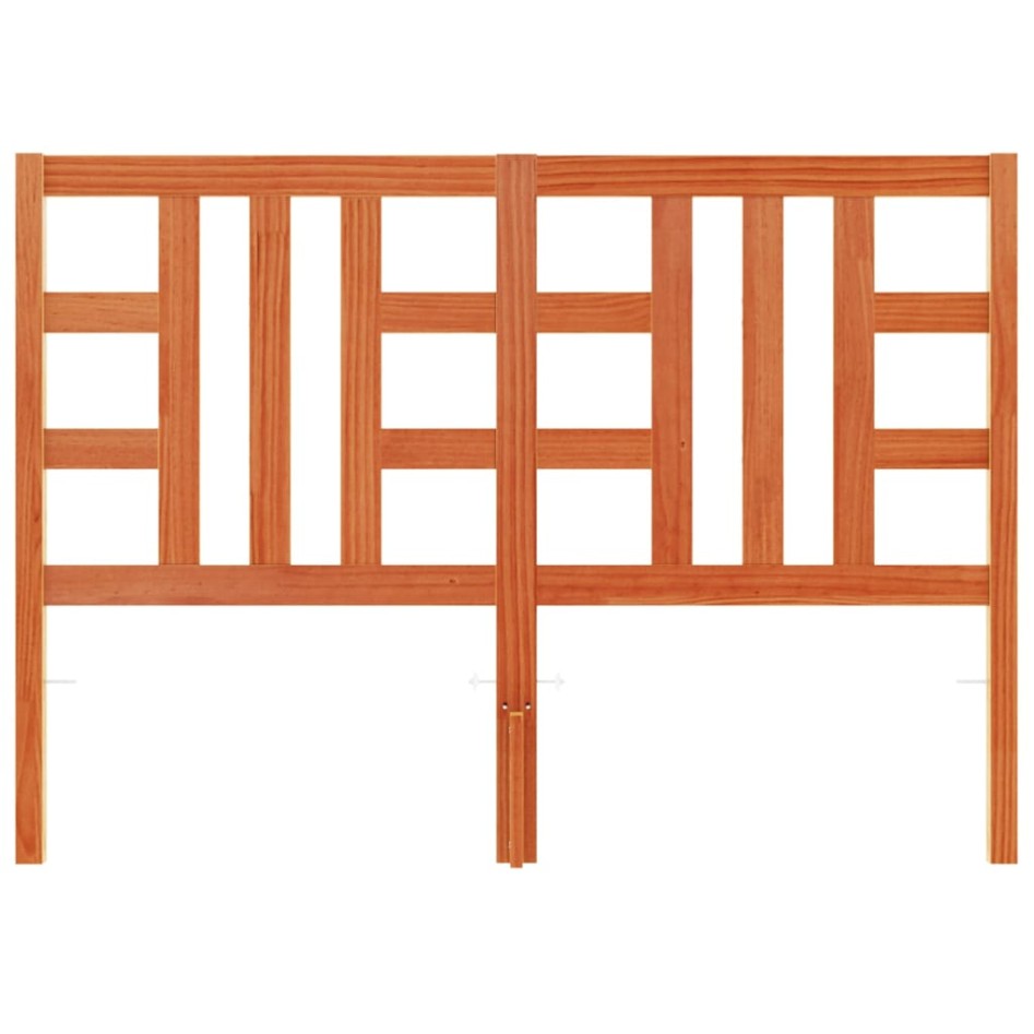 Cabecero de cama madera maciza de pino marrón cera 135