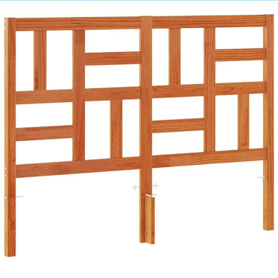 Cabecero de cama madera maciza de pino marrón cera 160