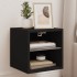 Muebles de TV de pared con luces LED 2 uds negro 30x28,5x30