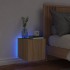 Mueble de TV de pared con luces LED roble Sonoma 30,5x35x30