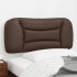 Cabecero de cama acolchado cuero sintético marrón 80