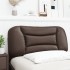 Cabecero de cama acolchado cuero sintético marrón 80