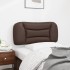 Cabecero de cama acolchado cuero sintético marrón 80