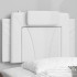Cabecero de cama acolchado cuero sintético blanco 90